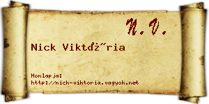 Nick Viktória névjegykártya